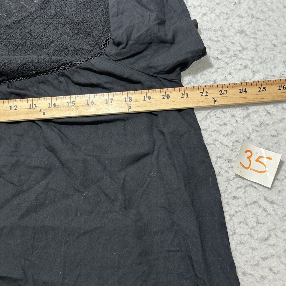Old Navy Women's Medium Short Sleeve A-Line Dress Lace Embroidery Trim Black - Picture 7 of 12